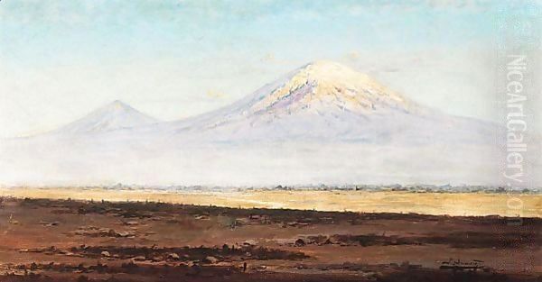 Mount Ararat From The Plain Oil Painting by Richard Karlovich Zommer