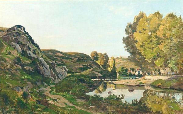 Les Bords De L'Aumance Oil Painting by Henri-Joseph Harpignies