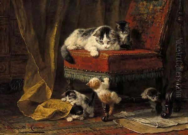 Mother's Pride Oil Painting by Henriette Ronner-Knip