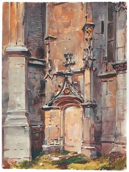 Porche D'Eglise Oil Painting by Eugene Isabey