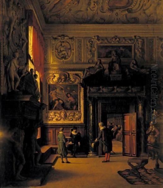 Interior Of The Doge's Palace Oil Painting by Heinrich Hansen