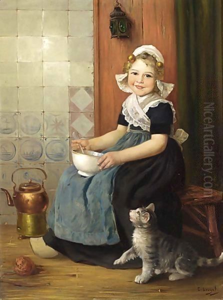 The Little Beggar Oil Painting by Edmond Louyot