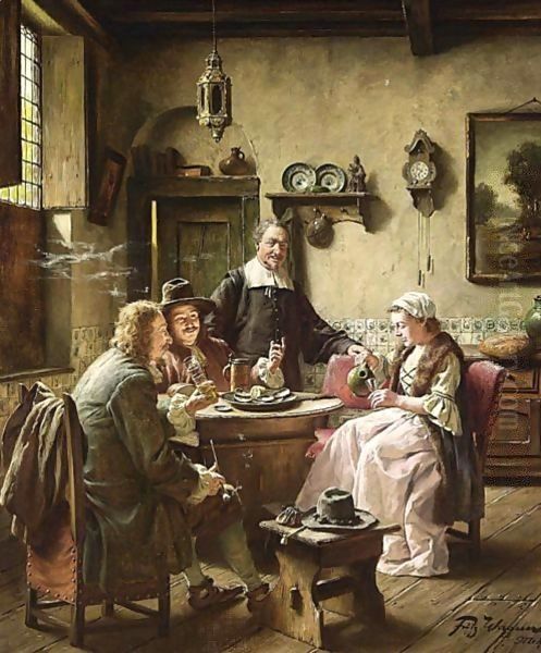 An Interesting Story 2 Oil Painting by Fritz Wagner