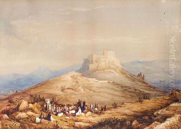 Athens And The Acropolis Seen From The Pnyx Oil Painting by William Page