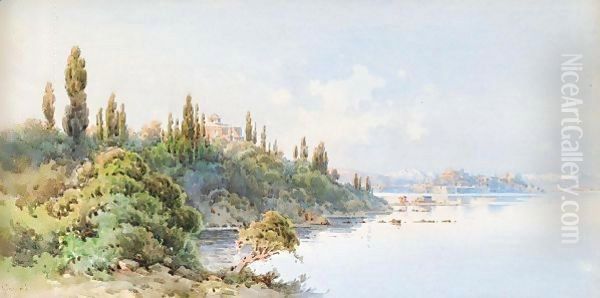 View Of Corfu Oil Painting by Angelos Giallina