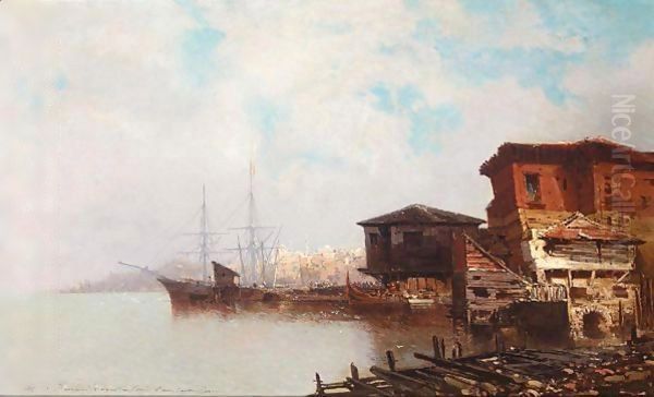 View Of Istanbul Oil Painting by Jean Baptiste Henri Durand-Brager