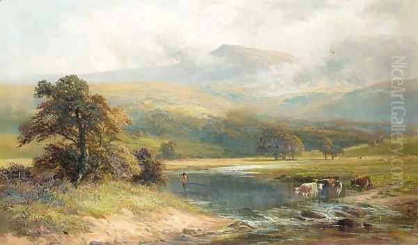 River Landscape Oil Painting by George Turner