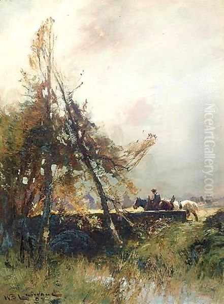 Crossing The Bridge Oil Painting by William Bradley Lamond