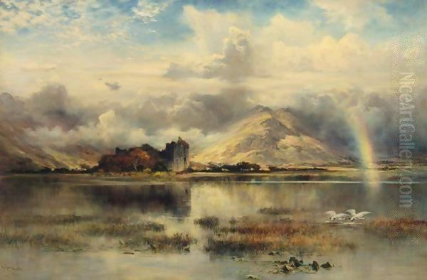 Head Of Loch Awe And Kilchurn Castle Oil Painting by Keeley Halswelle