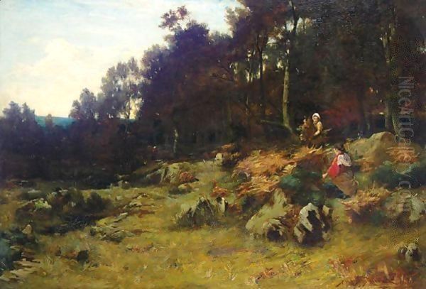 An Autumn Landscape Oil Painting by James Coutts Michie