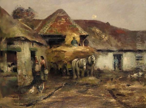 The Farmyard Oil Painting by William Kennedy