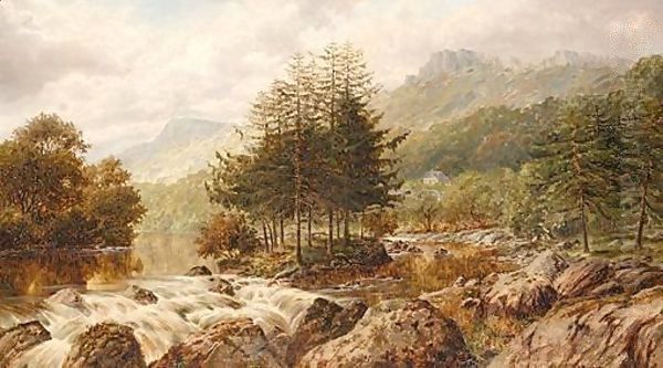 On The Llugy Near Pont-Y-Pair, Bettws, North Wales Oil Painting by William Henry Mander