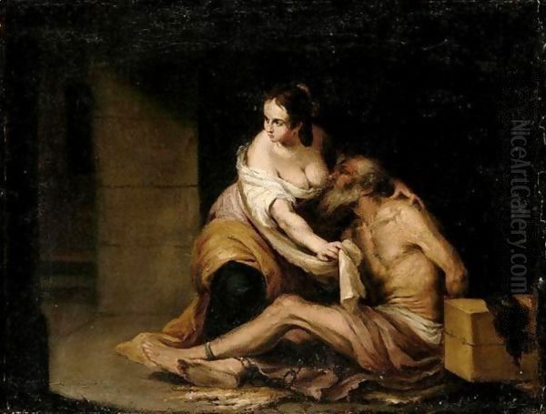 Roman Charity Oil Painting by Bartolome Esteban Murillo