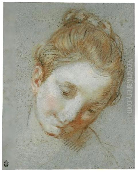 The Head Of A Woman Oil Painting by Alessandro di Agostino Casolani