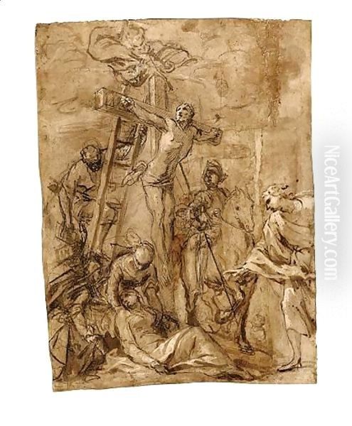 The Crucifixion Oil Painting by Sigismondo Caula