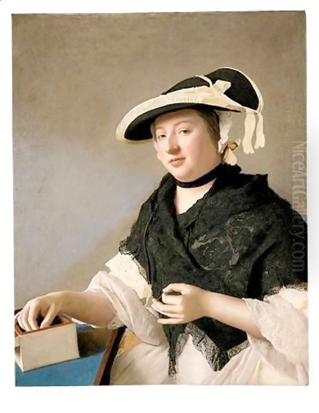 Portrait Of A Woman, Believed To Be Lady Fawkener Oil Painting by Etienne Liotard