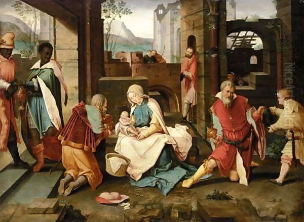 The Adoration Of The Magi Oil Painting by Lucas Van Leyden