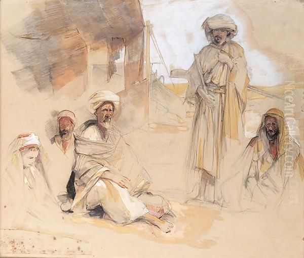 Study Of A Bedouin Encampment In The Desert Oil Painting by John Frederick Lewis