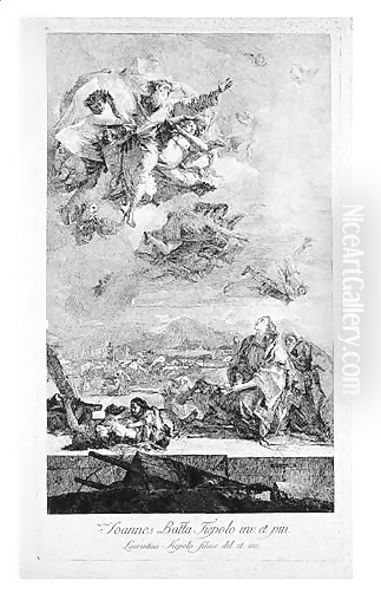 St Thecla Imploring God To End The Plague In Este Oil Painting by Lorenzo Tiepolo