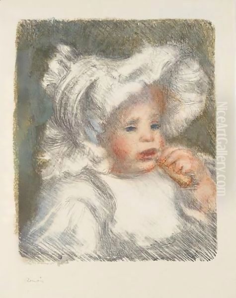 L'Enfant Au Biscuit (Jean Renoir) Oil Painting by Pierre Auguste Renoir