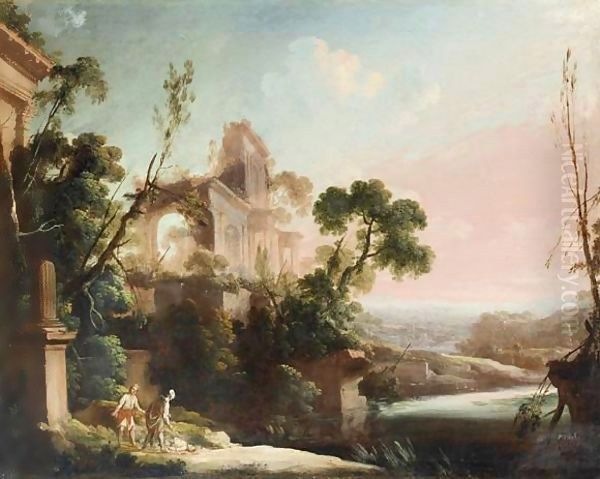 Paysage Avec Le Bon Samaritain Oil Painting by Pierre-Antoine Patel