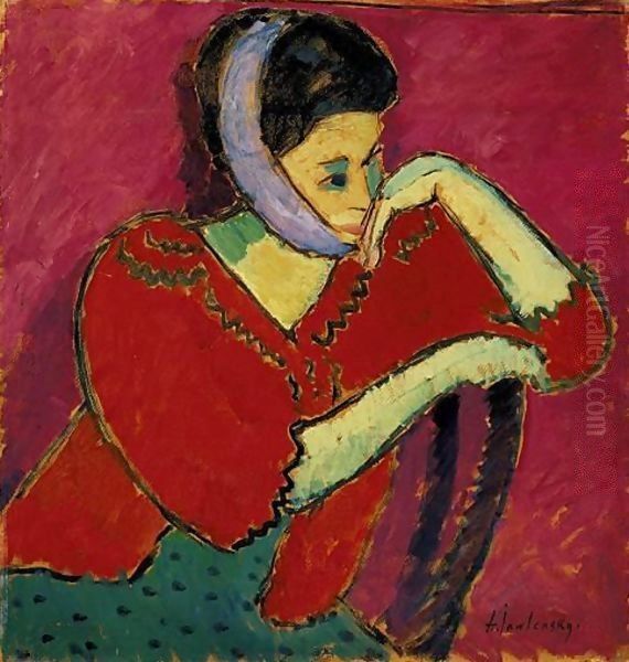 Frau Mit Kopfbinde (Woman With Bandeau) Oil Painting by Alexei Jawlensky