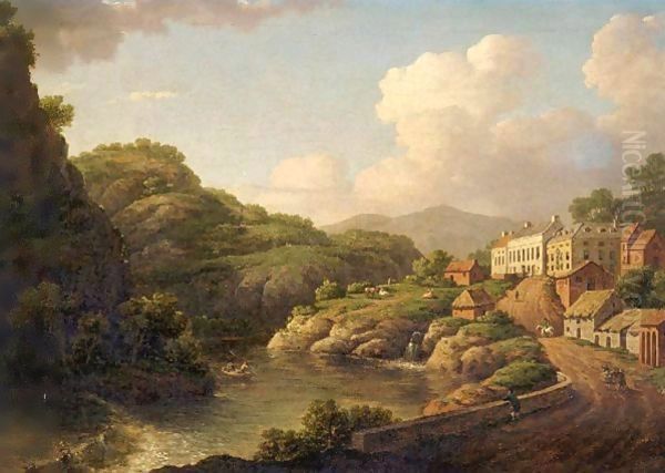 View Of Matlock, Derbyshire Oil Painting by William Marlow