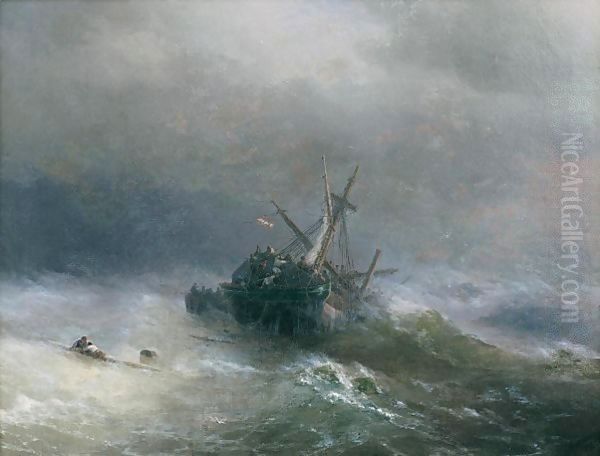 Lowering The Boats Oil Painting by Ivan Konstantinovich Aivazovsky