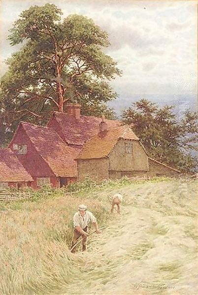 Mowers Near Tunbridge Wells Oil Painting by William Biscombe Gardner