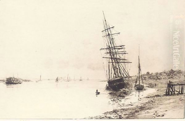 Low Tide Oil Painting by William Lionel Wyllie