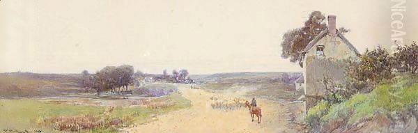 Near Newton Poppelford Oil Painting by John White