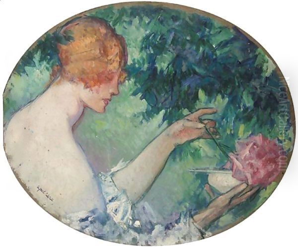 Study For Femme Au Parfume Oil Painting by Pierre Amede Marcel-Beronneau