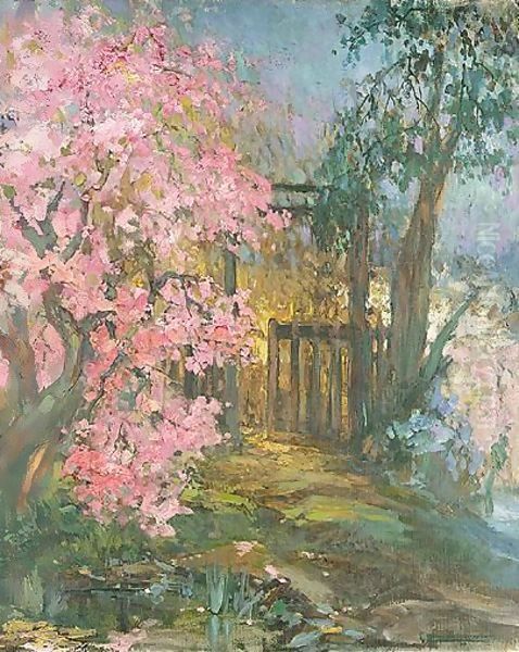 Cherry Blossom 2 Oil Painting by Pierre Amede Marcel-Beronneau