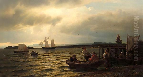 Landing The Catch Oil Painting by Theodore Gerard