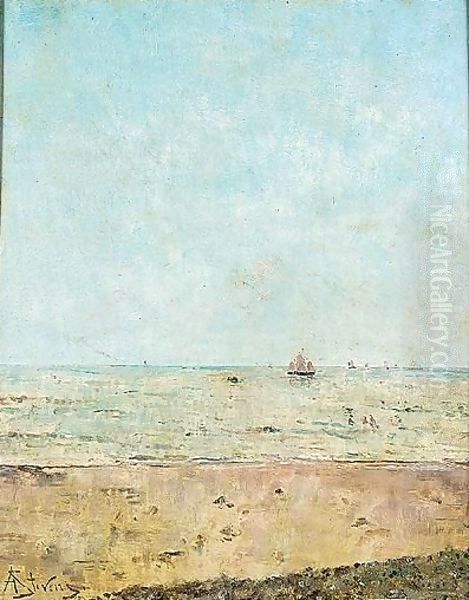 Seascape Oil Painting by Alfred Stevens