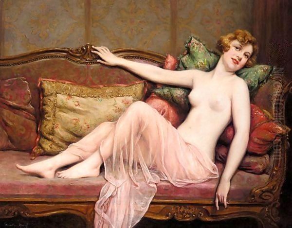 Reclining Nude Oil Painting by Francois Martin-Kavel