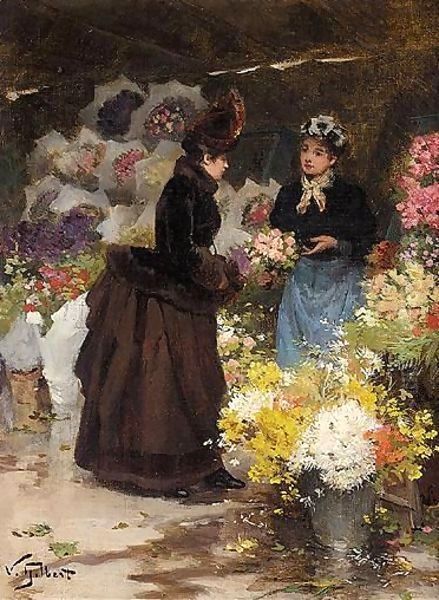 The Flower Seller 3 Oil Painting by Victor-Gabriel Gilbert