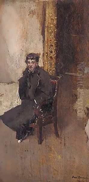 The Artist In His Studio Oil Painting by Jean-Georges Beraud