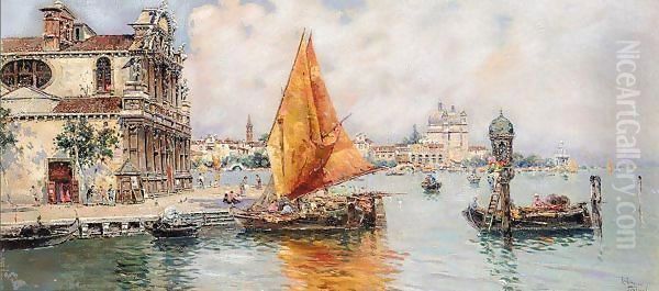 La Guideecca, Venice Oil Painting by Antonio Reyna Manescau