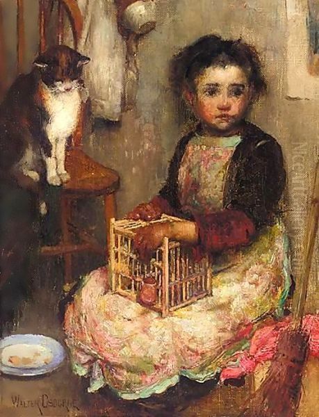 Small Girl With A Cat Oil Painting by Walter Frederick Osborne