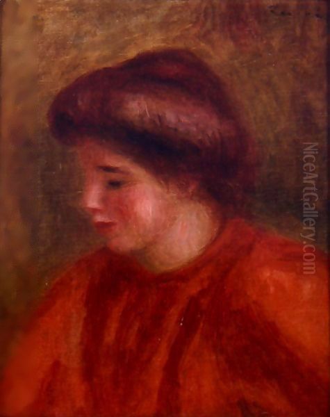 Portrait De Gabrielle Oil Painting by Pierre Auguste Renoir