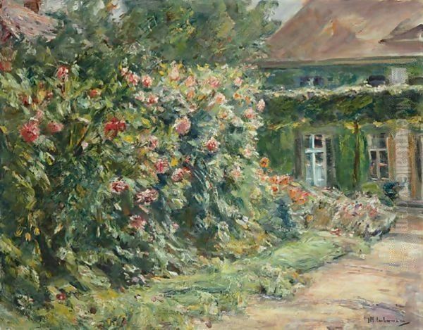 Mein Haus In Wannsee, Mit Garten Oil Painting by Max Liebermann