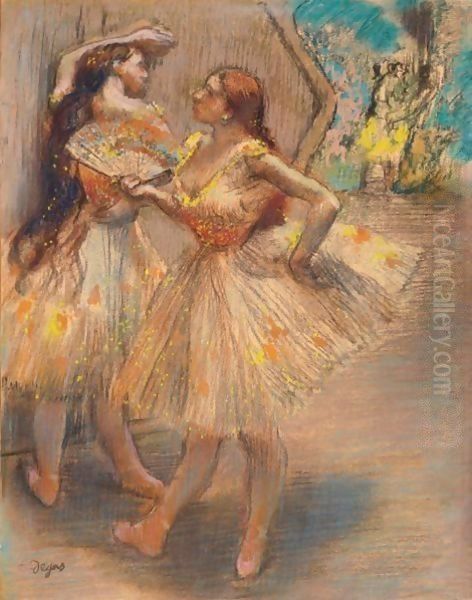 Danseuses Pres D'Un Portant Oil Painting by Edgar Degas