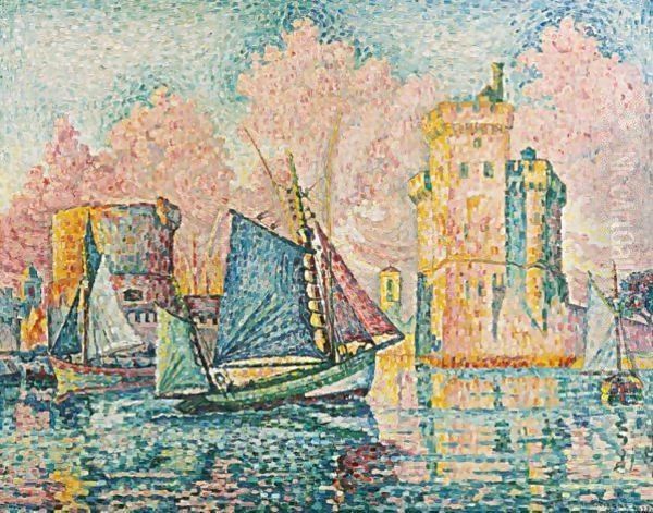 Le Thonier Entrant A La Rochelle (Couchant) Oil Painting by Paul Signac