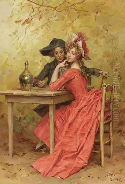 The Flirtation Oil Painting by Frederick Hendrik Kaemmerer