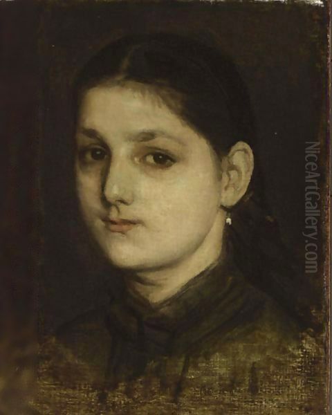 A Portrait Of A Girl (Tine Lefevre) Oil Painting by Matthijs Maris