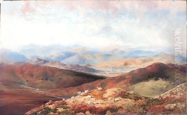 Choill Hills Looking On Balmoral Oil Painting by Carlo Bossoli