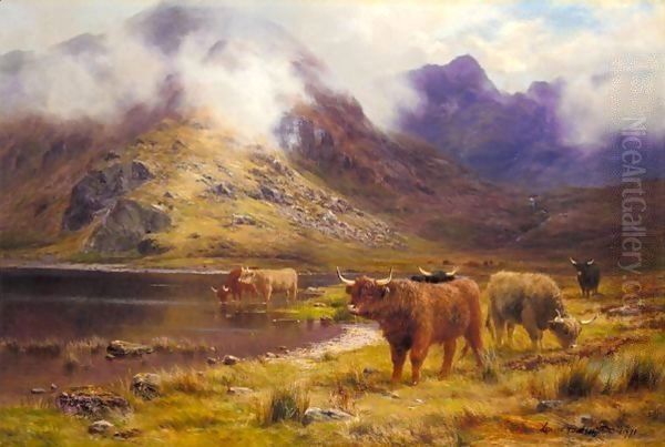 By The Loch Oil Painting by Louis Bosworth Hurt