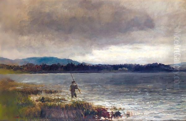 Casting On The Loch Oil Painting by John MacWhirter