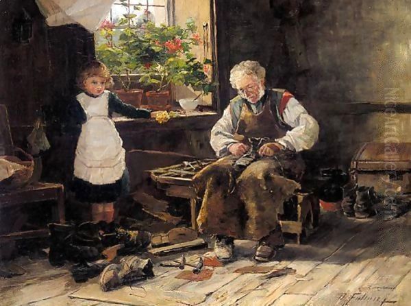 The Village Shoemaker Oil Painting by David Fulton